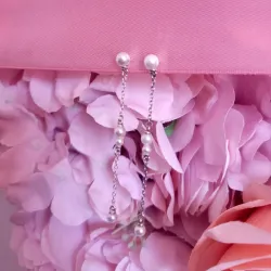 Aretes Largos de Perlas 