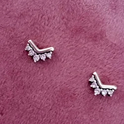 Aretes Tiara de circonita cúbica
