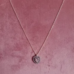Cadena corazón brillante 