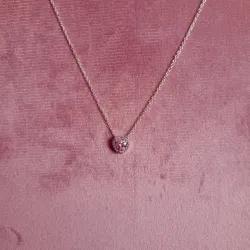 Cadena corazón elevado rosado