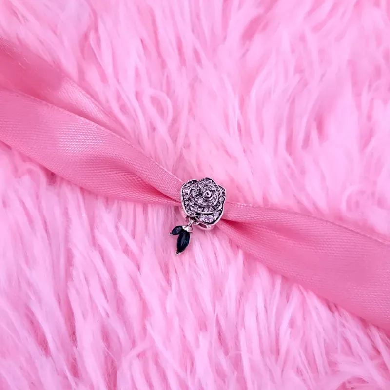 Charm Colgante Rosa Floreciendo 