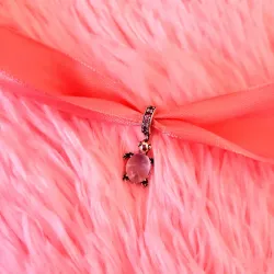 Charm Colgante Tortuga Marina de Cristal de Murano Rosa