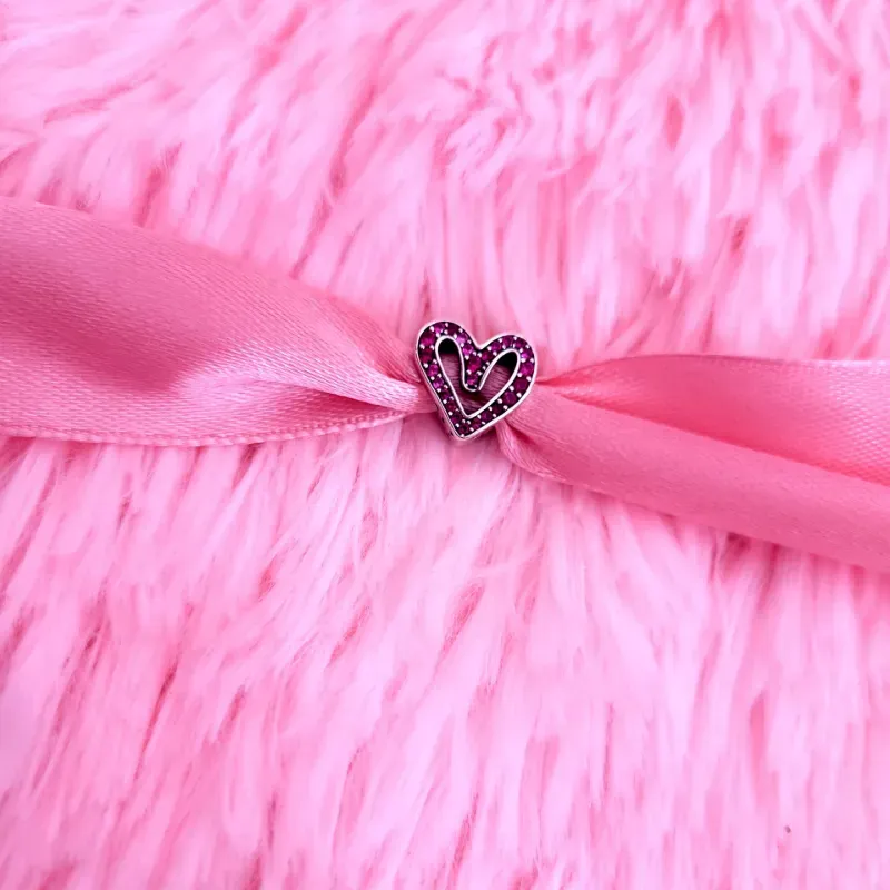 Charm corazón Rojo y Rosa a Mano Alzada