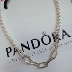 Collar Eslabones Link y Perlas