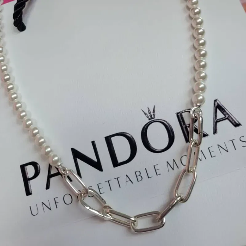 Collar Eslabones Link y Perlas