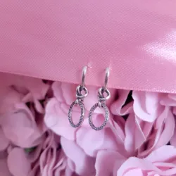 Aretes Corazones anudados de Plata y Circonitas