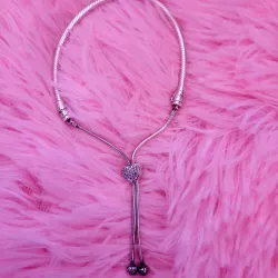 Pulsera Cola de Ratón (Ajustable) con cierre de corazón 