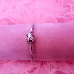 Pulsera Pandora con cierre de corazón con brillantes
