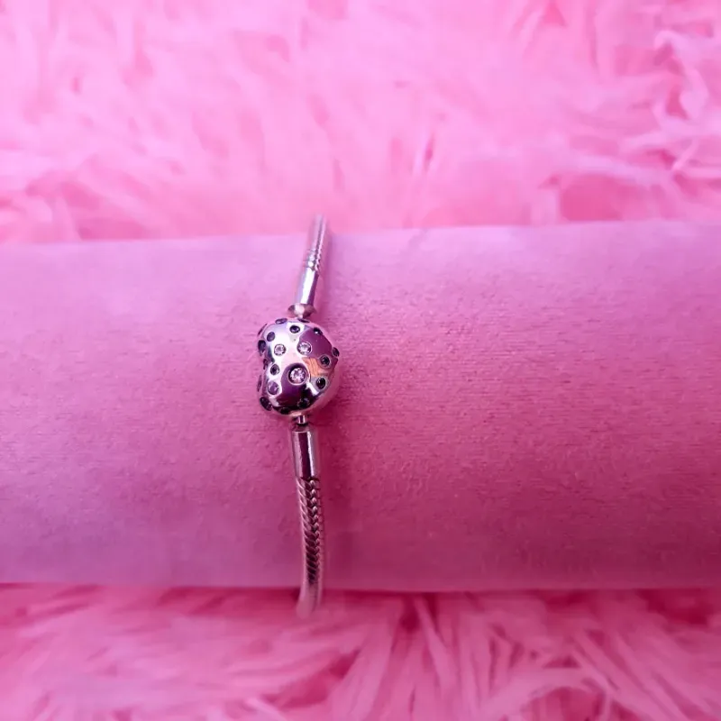 Pulsera Pandora con cierre de corazón con brillantes