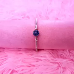 Pulsera Pandora con Cierre Disco Azul Brillante