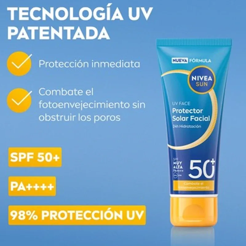 🌞 Protector Solar Facial NIVEA Sun SPF 50+.