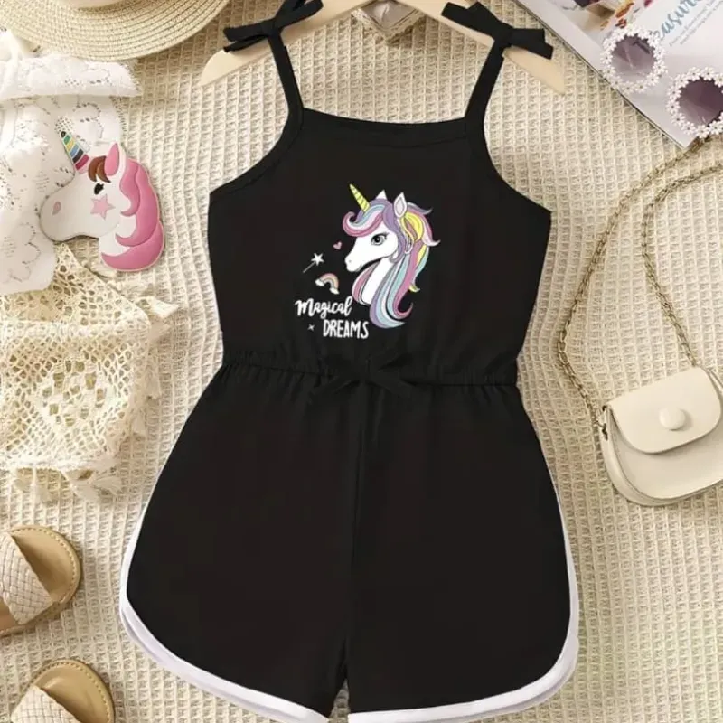 Monoshort negro con unicornio