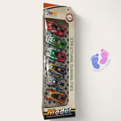 Set de 6 carros de carrera multicolor