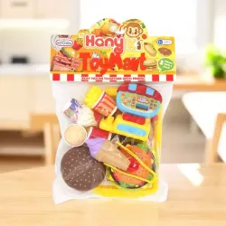 Set de comida rápida con caja registradora