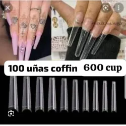 UÑAS , XXL COFFI CLEAR 💅 100 tips