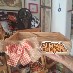 Cajita madera Decorada Halloween