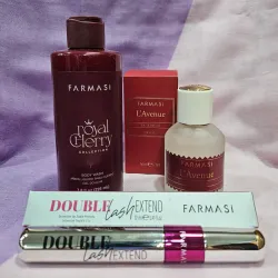 Combo de Gel para ducha,  perfume y máscara para pestañas 