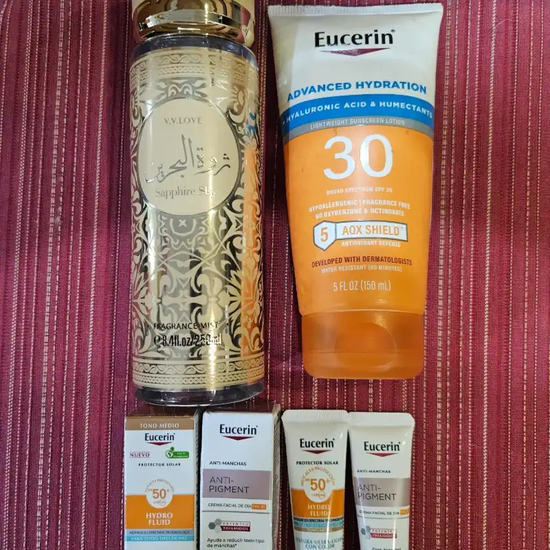 Combo de protector solar Eucerin y colonia