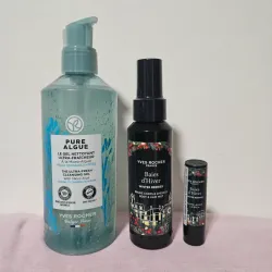 Limpiadora facial,  colonia y bálsamo labial 