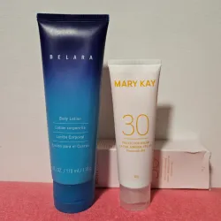 Loción corporal y protector solar