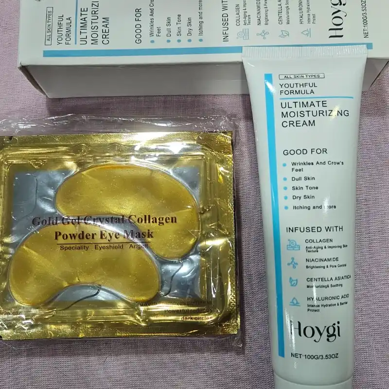 Loción facial hidratante y 10 parches para ojos