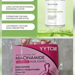 Sérum Centella y cápsulas faciales de Niacinamida