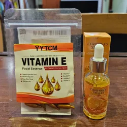 Serum de Vitamina C y cápsulas faciales de Vitamina C y E.