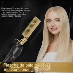 Alisador y Rizador de Cabello de Cobre Calentado 2 en 1