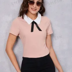 Top con lazo delantero Talla S Rojo