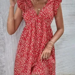 Vestido de vacaciones mini floral Talla S