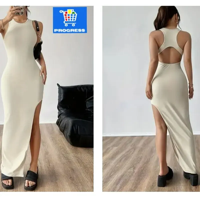Vestido Túnica Sin Espalda Chic de Verano Talla M y L