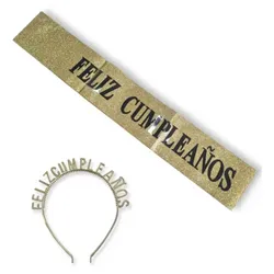 Banda de Feliz Cumpleaños con Cintillo