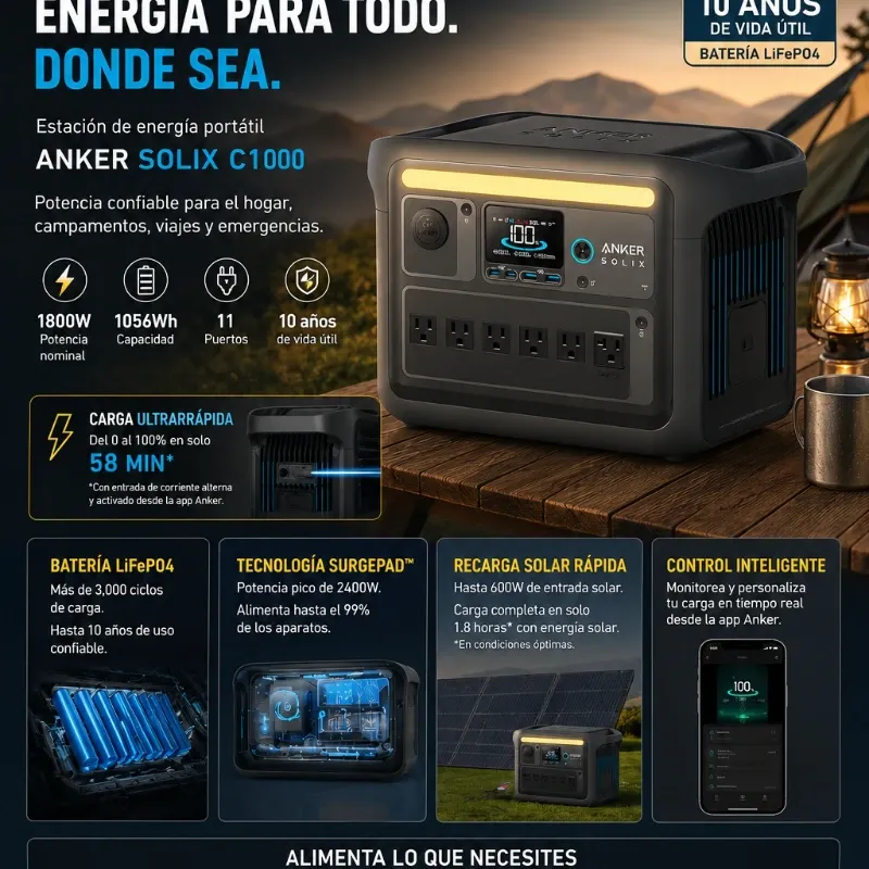 Estación de energia Annker Solix