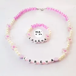 JUEGO DE COLLAR Y PULSERA CON NOMBRE