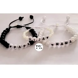 JUEGO DE PULSERAS HIJA- MAMÁ- PAPÁ