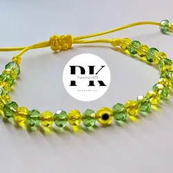 PULSERA CON OJO TURCO AMARILLO Y SWAROVSKI