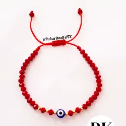 PULSERA CON OJO TURCO AZUL Y SWAROVSKI 4MM