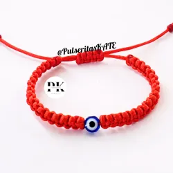 PULSERA CON OJO TURCO TEJIDA