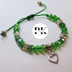 PULSERA DE SWAROVSKI VERDE CON DIJE DE CORAZÓN