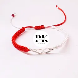 PULSERA TEJIDA BICOLOR CON CONECTOR DE ALAS
