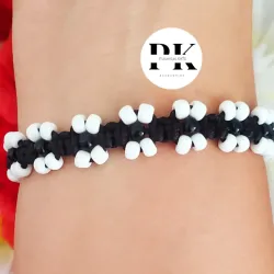 PULSERA TEJIDA CON CUENTAS