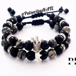 PULSERAS PARA PAREJAS CON PIEDRAS SEMIPRECIOSAS