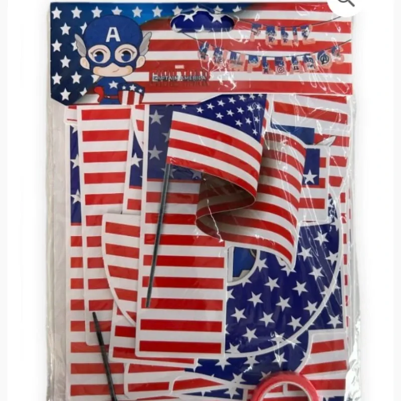 BANDERIN F/C PERSONALIZADO AVENGERS CAPITANAMERICA