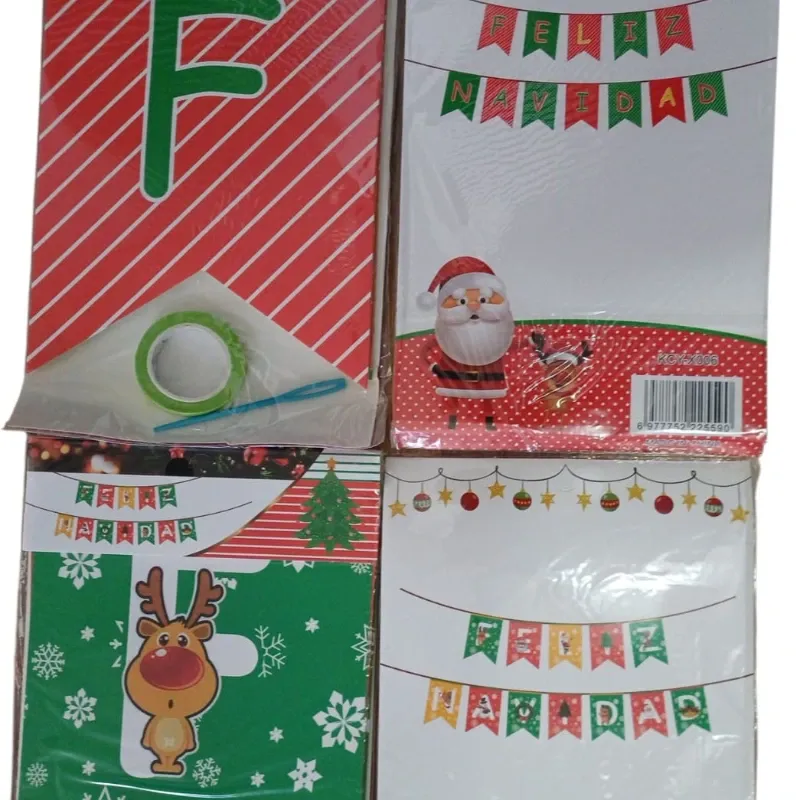 BANDERIN FELIZ NAVIDAD LETRAS CARTON