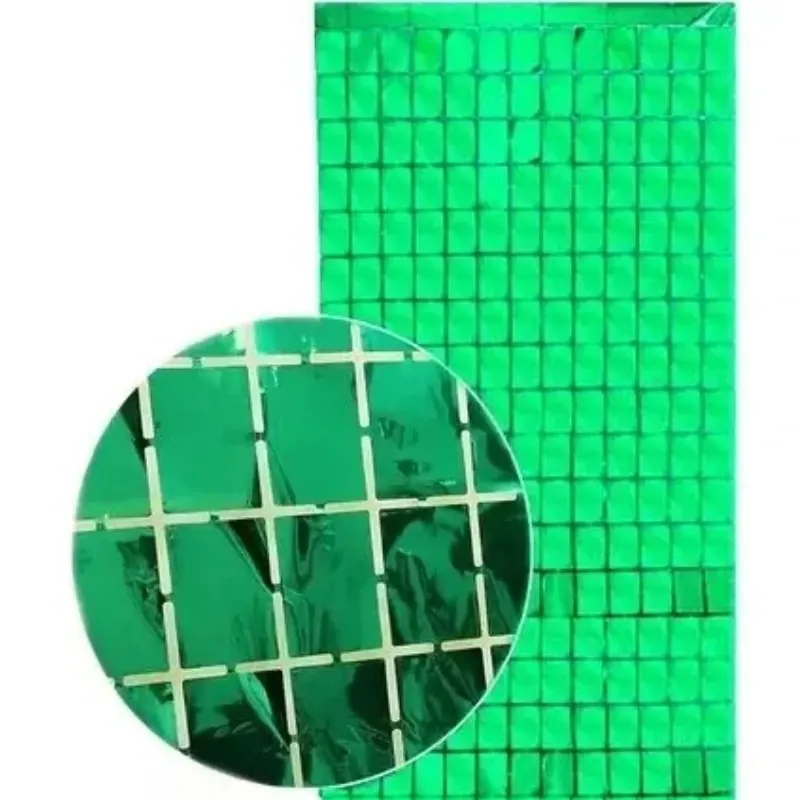 CORTINA MET BANDA ANCHA VERDE