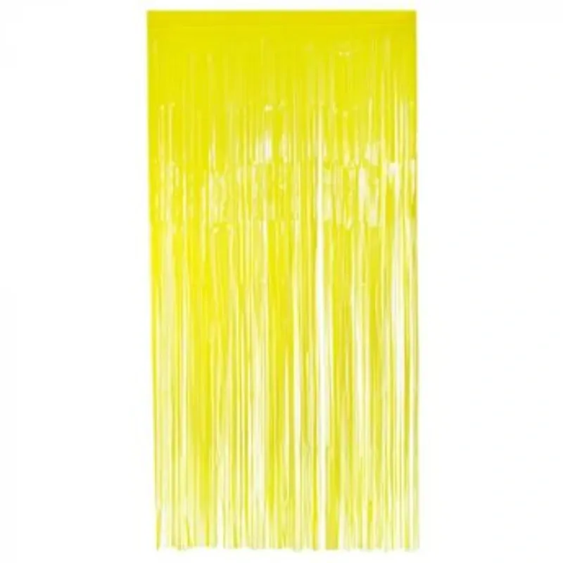 CORTINA MET FLECOS AMARILLO NEON