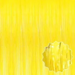 CORTINA MET FLECOS AMARILLO PASTEL
