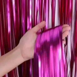 CORTINA MET FLECOS FUCSIA METALIZADO