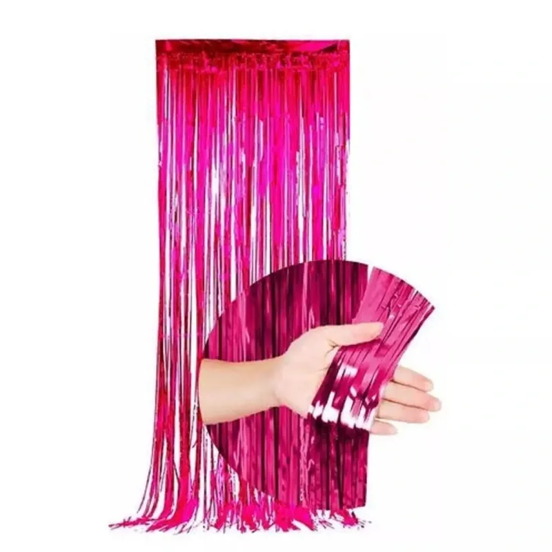 CORTINA MET FLECOS FUCSIA