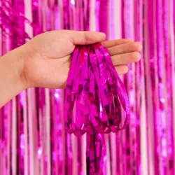 CORTINA MET FLECOS FUCSIA
